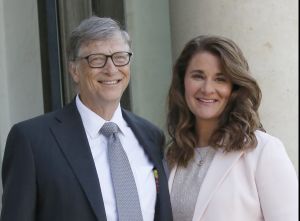 Bill Gates receives the award of Commander of the Legion of Honor by French President Francois Hollande