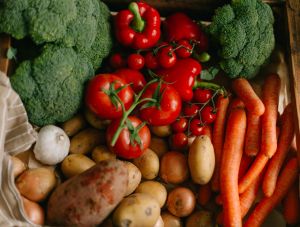 Box of fresh organic vegetables