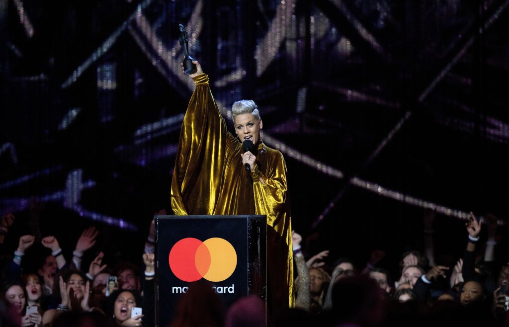 Pink performs at the Brits Live Show 2019