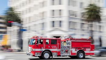 Fire Engine Rushing in Los Angeles