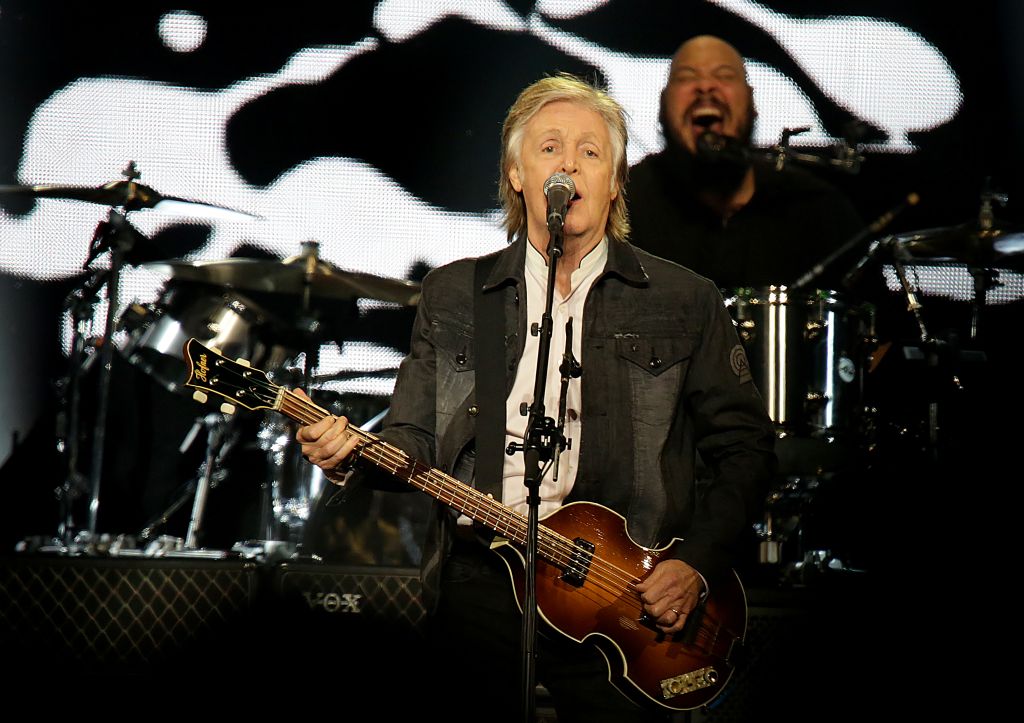 Paul McCartney performing at Liverpool Echo Arena
