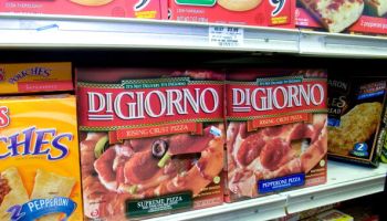 DiGiorno Pizzas are displayed at an Associated Supermarket i