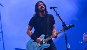 Foo Fighters performing at Leeds Festival