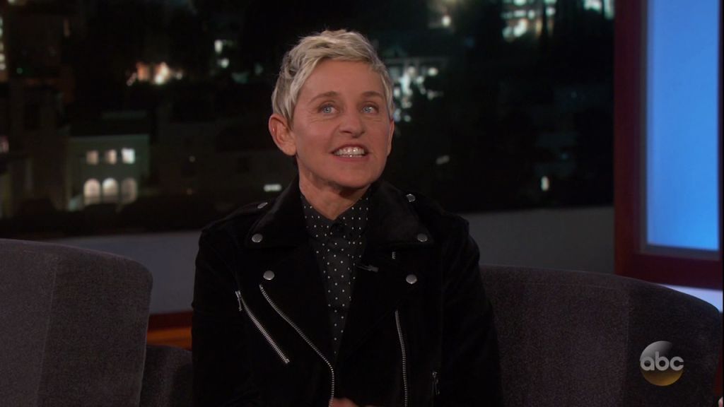 Ellen DeGeneres during an appearance on ABC&apos;s Jimmy Kimmel Live!&apos;