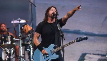 Foo Fighters performing at Leeds Festival