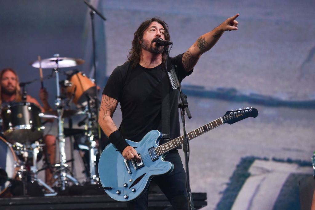 Foo Fighters performing at Leeds Festival