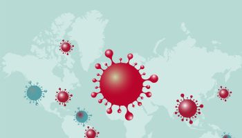 Vector COVID-19 Vaccine And Virus Concepts Poster Pandemic Risk On World Map Background Illustration