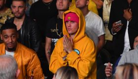 Justin Bieber Attends Logan Paul Vs KSI