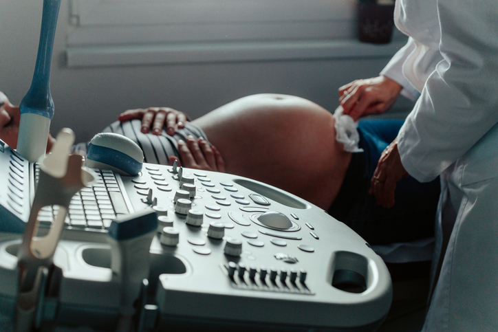 Ultrasound pregnancy examination in a medical clinic