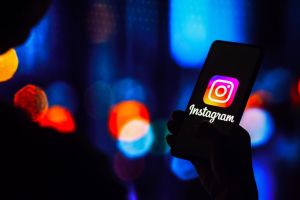 In this photo illustration, the Instagram logo is displayed...