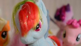 Rainbow Dash plush doll.Wilson junior Gabriela Rivera is a superfan of My Little Pony, photographed in her Spring Township home. For Voices. Photo by Jeremy Drey 9/13/2017
