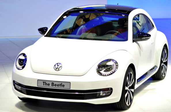 The new Volkswagen Beetle is displayed a