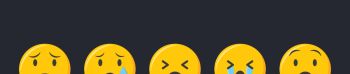 Emoji icons set. Sad Emoticons collection vector illustration