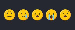 Emoji icons set. Sad Emoticons collection vector illustration