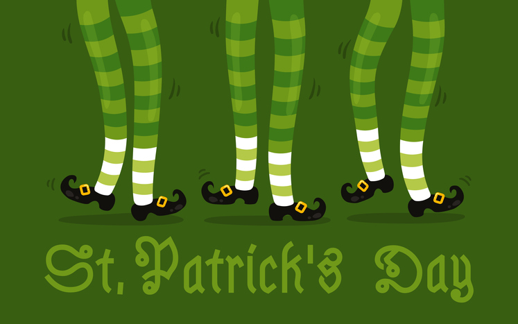 Vector illustration of celtic dance for Patrick's day. Vector poster for Patrick's day.