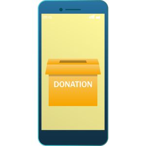 Mobile icon donate and charity online vector