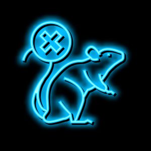 rat control neon glow icon illustration