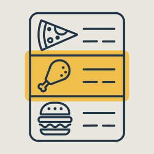 Online food menu vector isolated icon