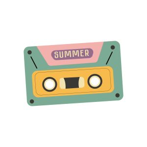 Cassette tape Retro mixtape. Vintage music cassette.