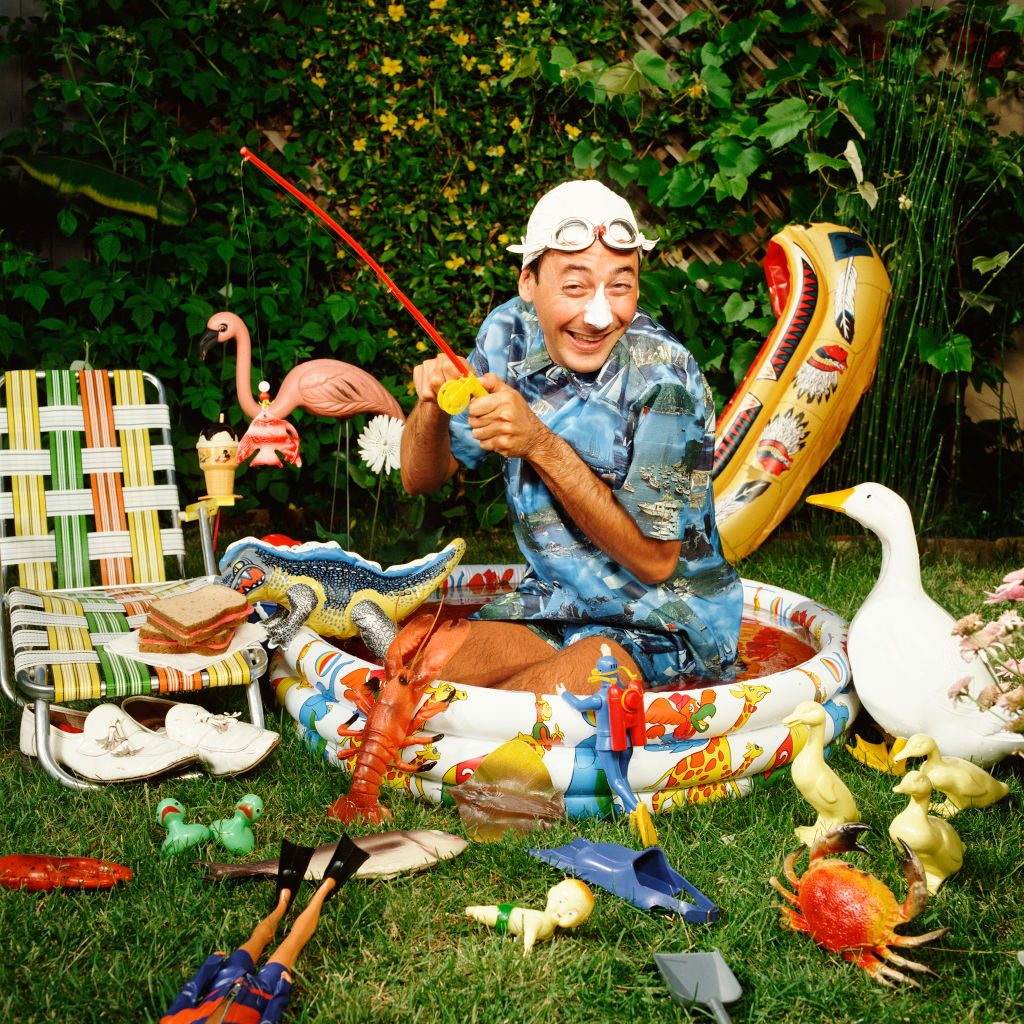 Portrait Of Pee-Wee Herman Fishing In Kiddie Pool