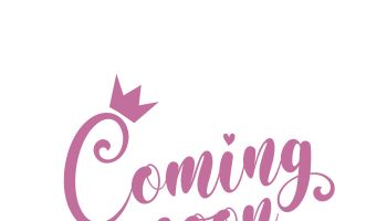 Coming Soon - calligraphy with crown for Baby shower, greeting card, gifts design.
