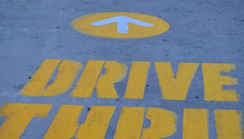 Large Drive Thru Painted Lettering On Cement
