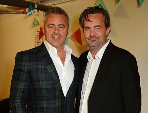 Matt LeBlanc Visits Matthew Perry Backstage At "The End Of Longing" In London