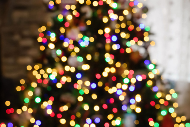 Christmas Tree Light Bokeh Multi Color Lights