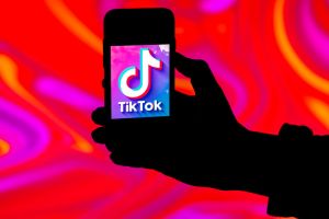 In this photo illustration, the TikTok logo is seen...