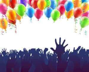 Crowd Group Party Hands Balloon Audience Concept