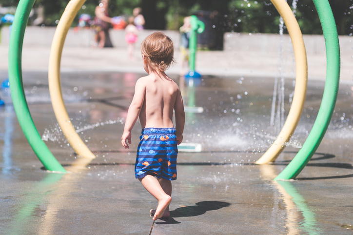 Summer afternoon at the splash pad